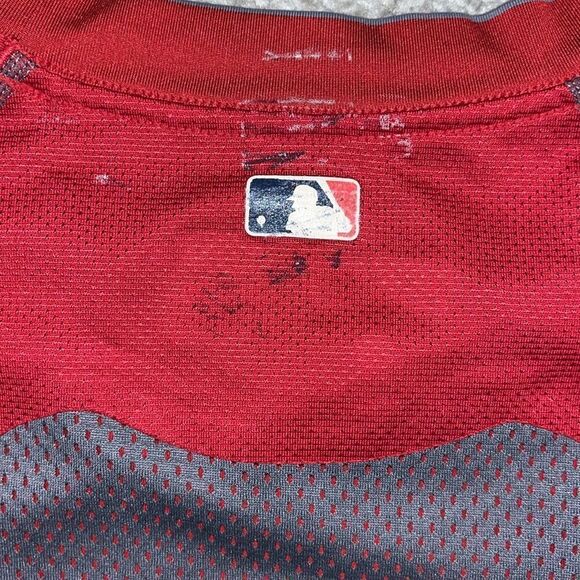Red Boston Red Sox MLB logo NIKE PRO COMBAT Compression T shirt L fitted worn - Picture 6 of 6